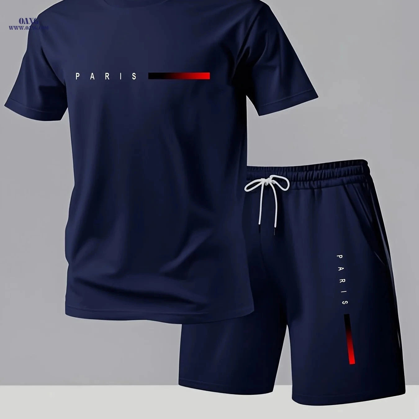 Men's Business Casual T-Shirt & Shorts Set - Lightweight Summer Outfit   OAXG 