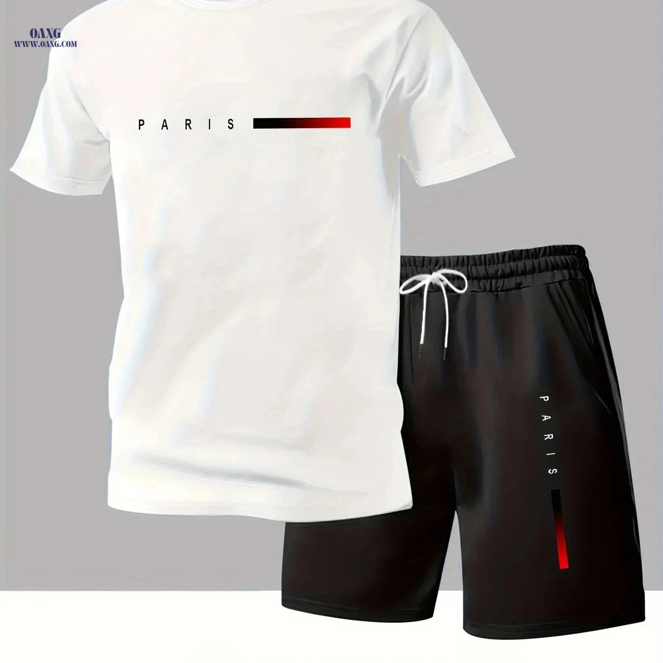 Men's Business Casual T-Shirt & Shorts Set - Lightweight Summer Outfit   OAXG 