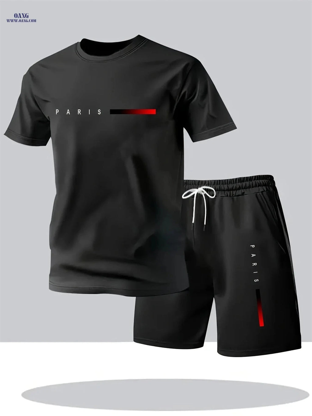 Men's Business Casual T-Shirt & Shorts Set - Lightweight Summer Outfit   OAXG Navy Color / FR S