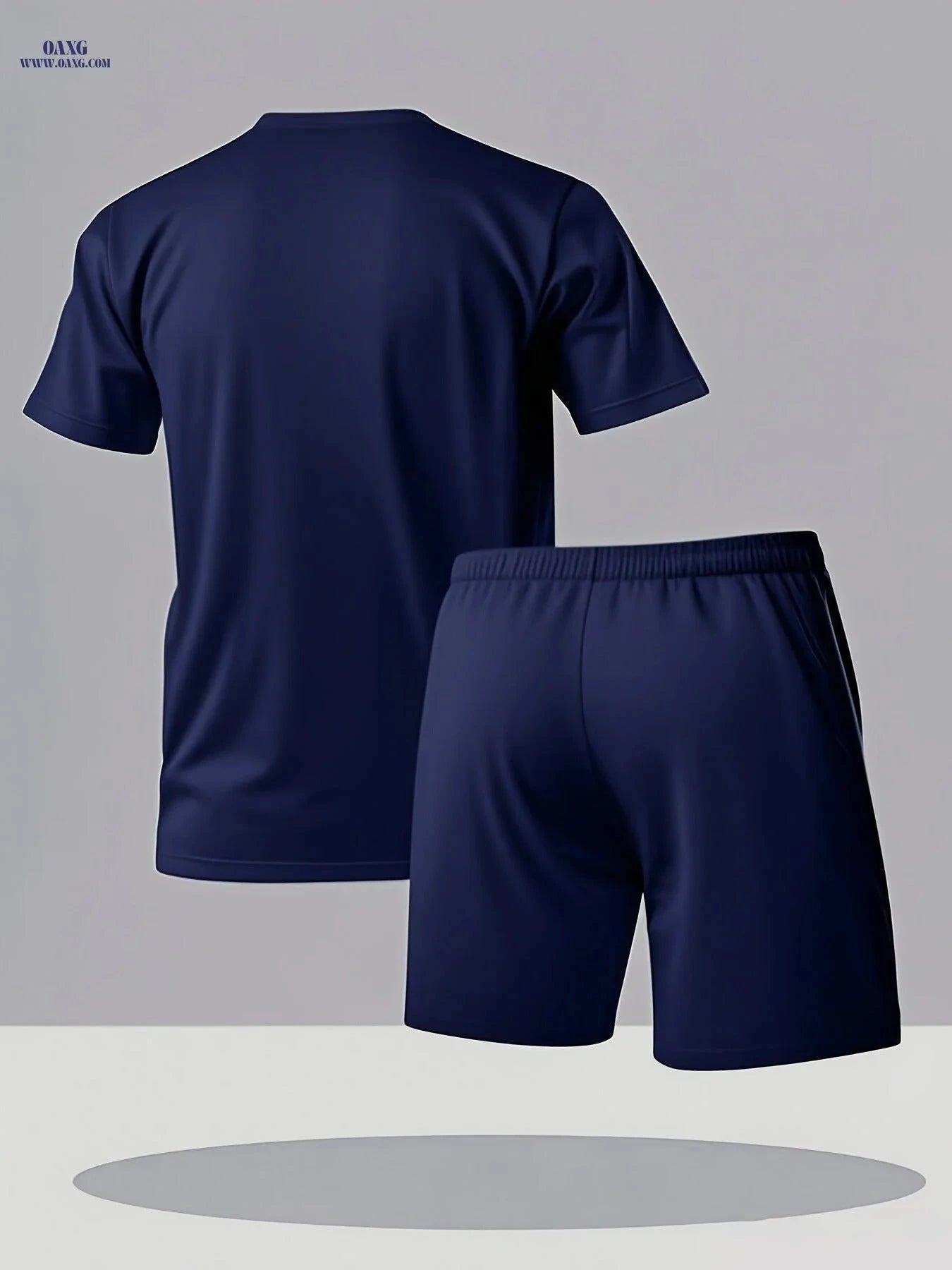 Men's Business Casual T-Shirt & Shorts Set - Lightweight Summer Wear   OAXG 