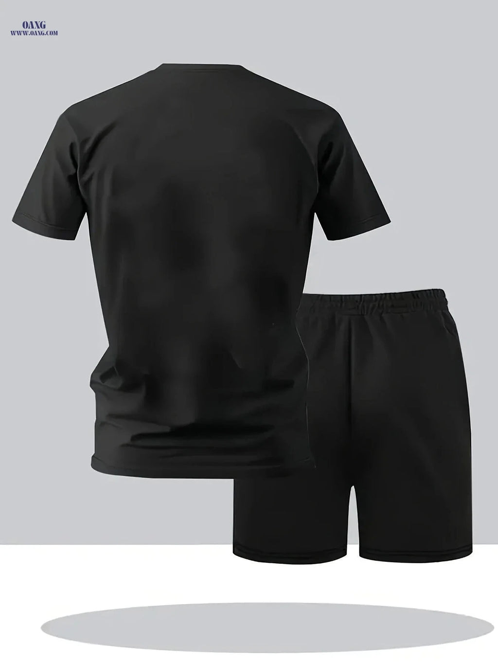 Men's Business Casual T-Shirt & Shorts Set - Lightweight Summer Wear   OAXG Navy Color / FR S