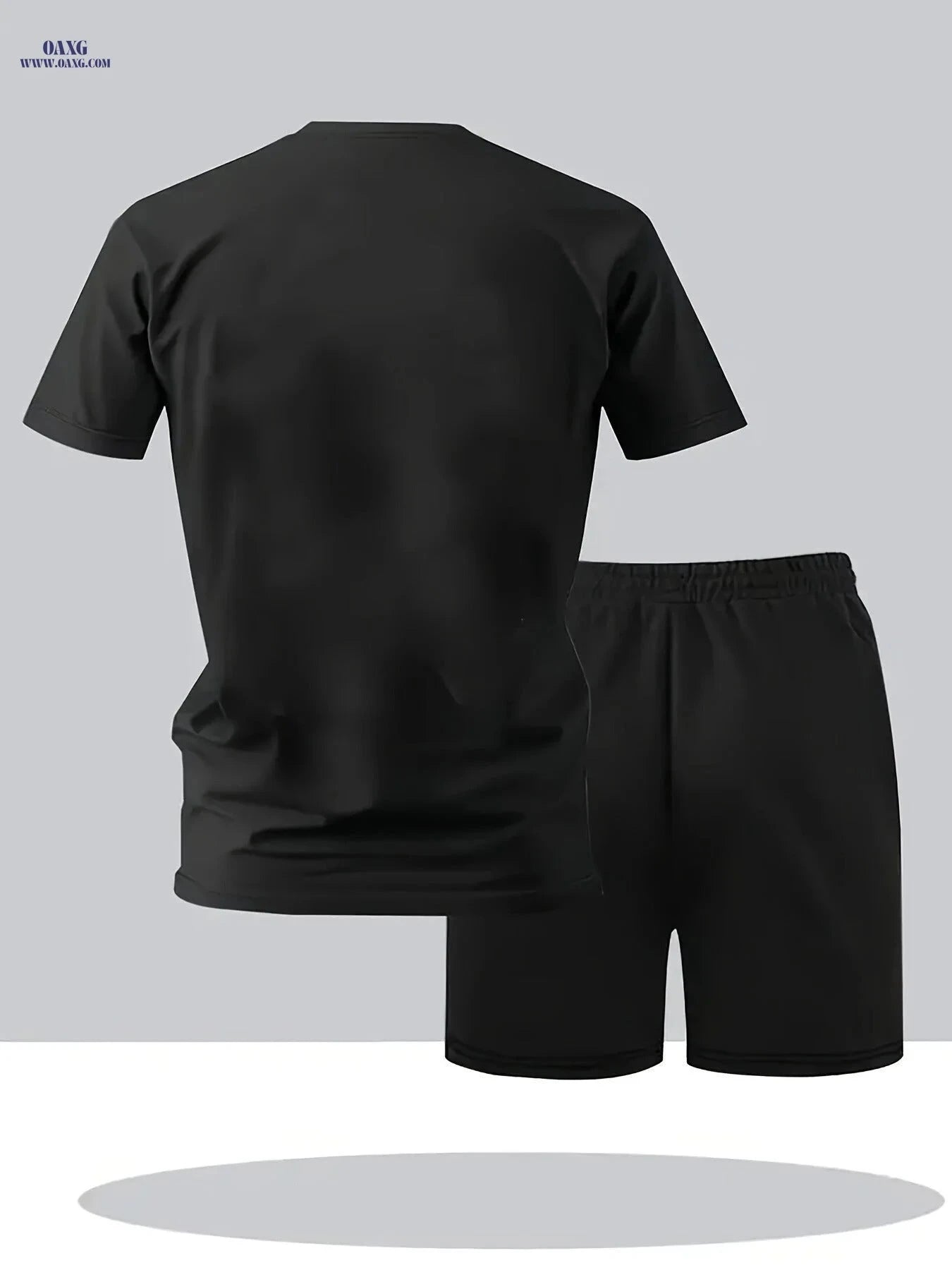 Men's Business Casual T-Shirt & Shorts Set - Lightweight Summer Wear   OAXG Navy Color / FR S