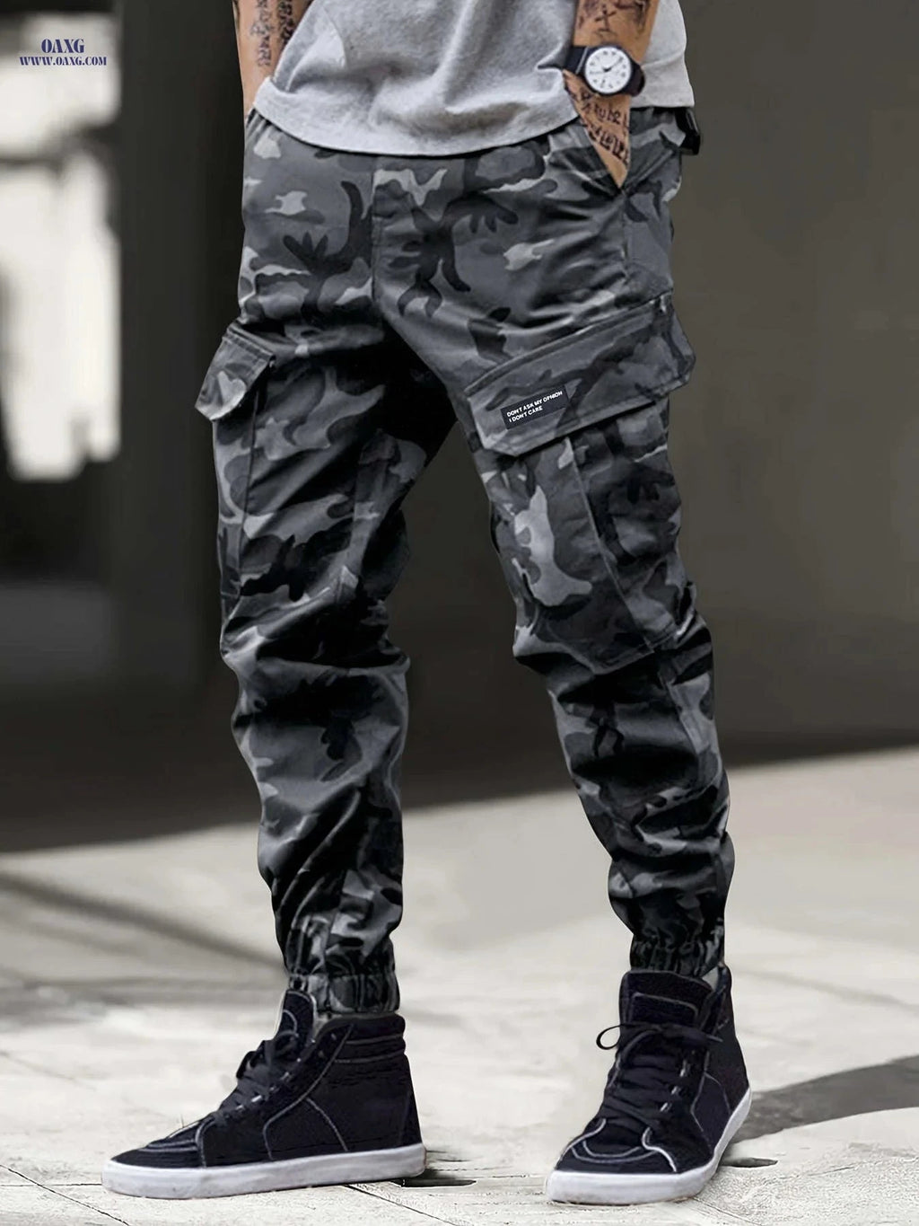 Men's Camo Cargo Pants - Stylish Print, Comfortable Fit for Outdoors   OAXG 