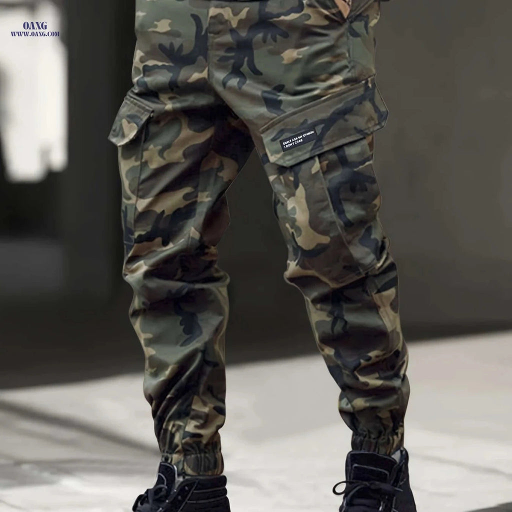 Men's Camo Cargo Pants - Stylish Print, Comfortable Fit for Outdoors   OAXG 