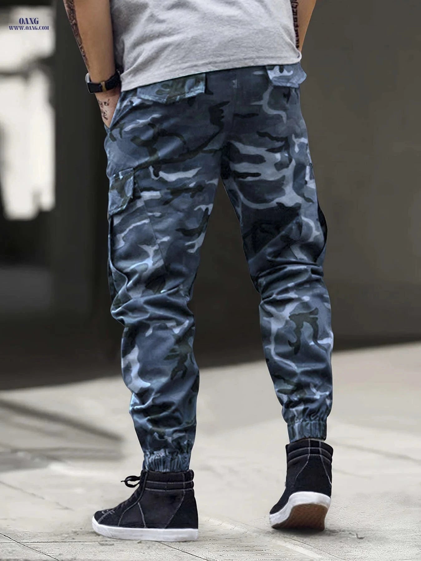 Men's Camo Cargo Pants - Stylish Print, Comfortable Fit for Outdoors   OAXG Camouflage Army Green / FR S