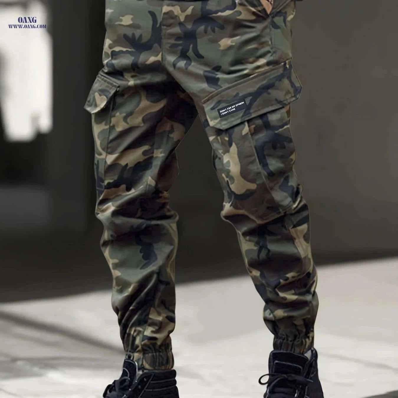 Men's Camo Cargo Pants - Stylish Print, Comfortable Fit for Outdoors   OAXG Camouflage Army Green / FR S