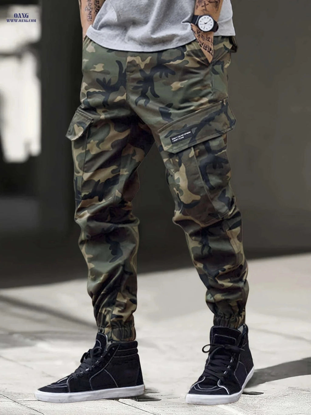 Men's Camo Cargo Pants - Stylish Print, Comfortable Fit for Outdoors   OAXG 