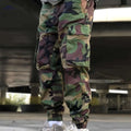 Men's Camo Print Cargo Pants - All-Season Elastic Waist, Multi-Pocket   OAXG Camouflage Color / FR S