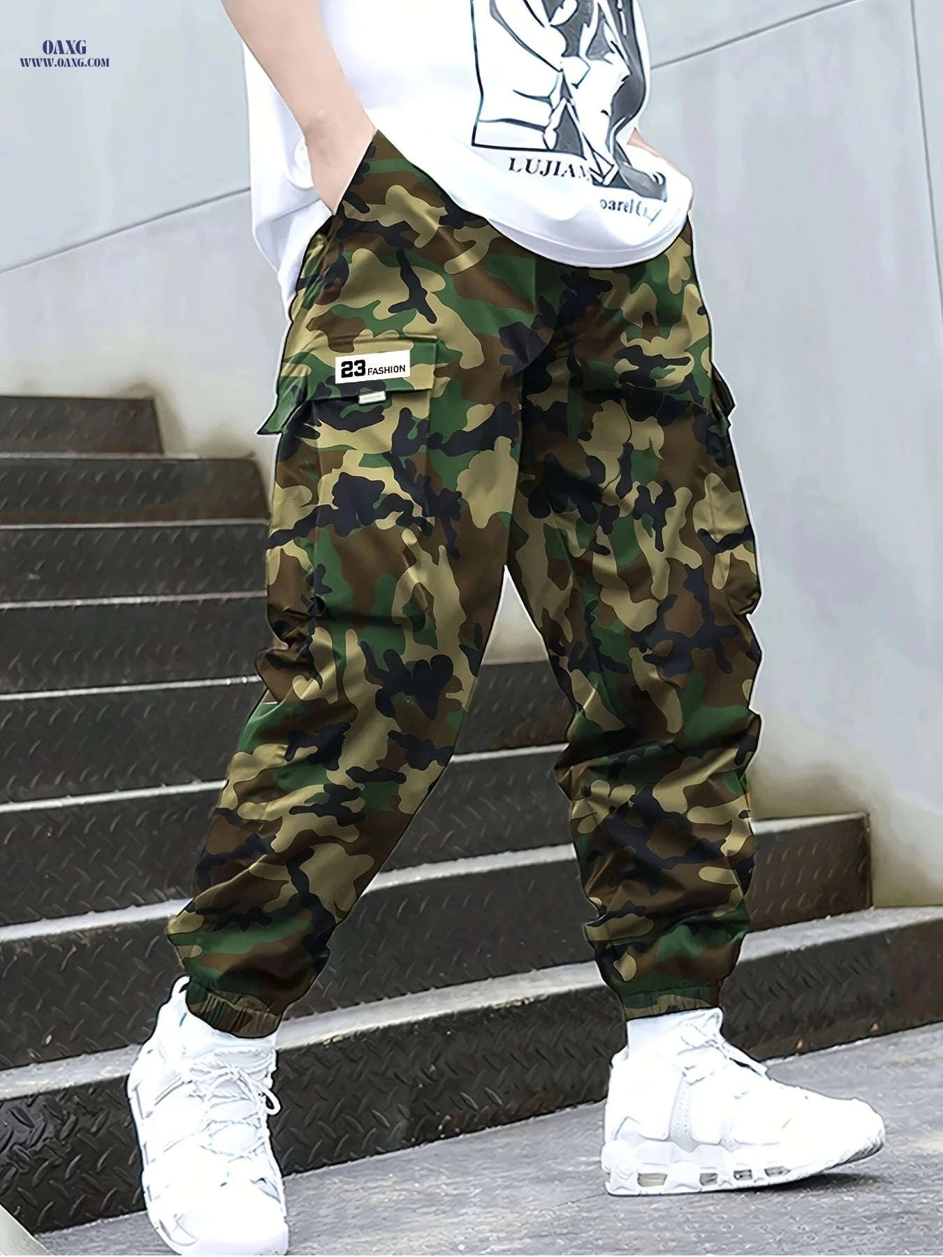 Men's Camouflage Cargo Pants - Casual Loose Fit for All Seasons   OAXG Camouflage 2 / FR S