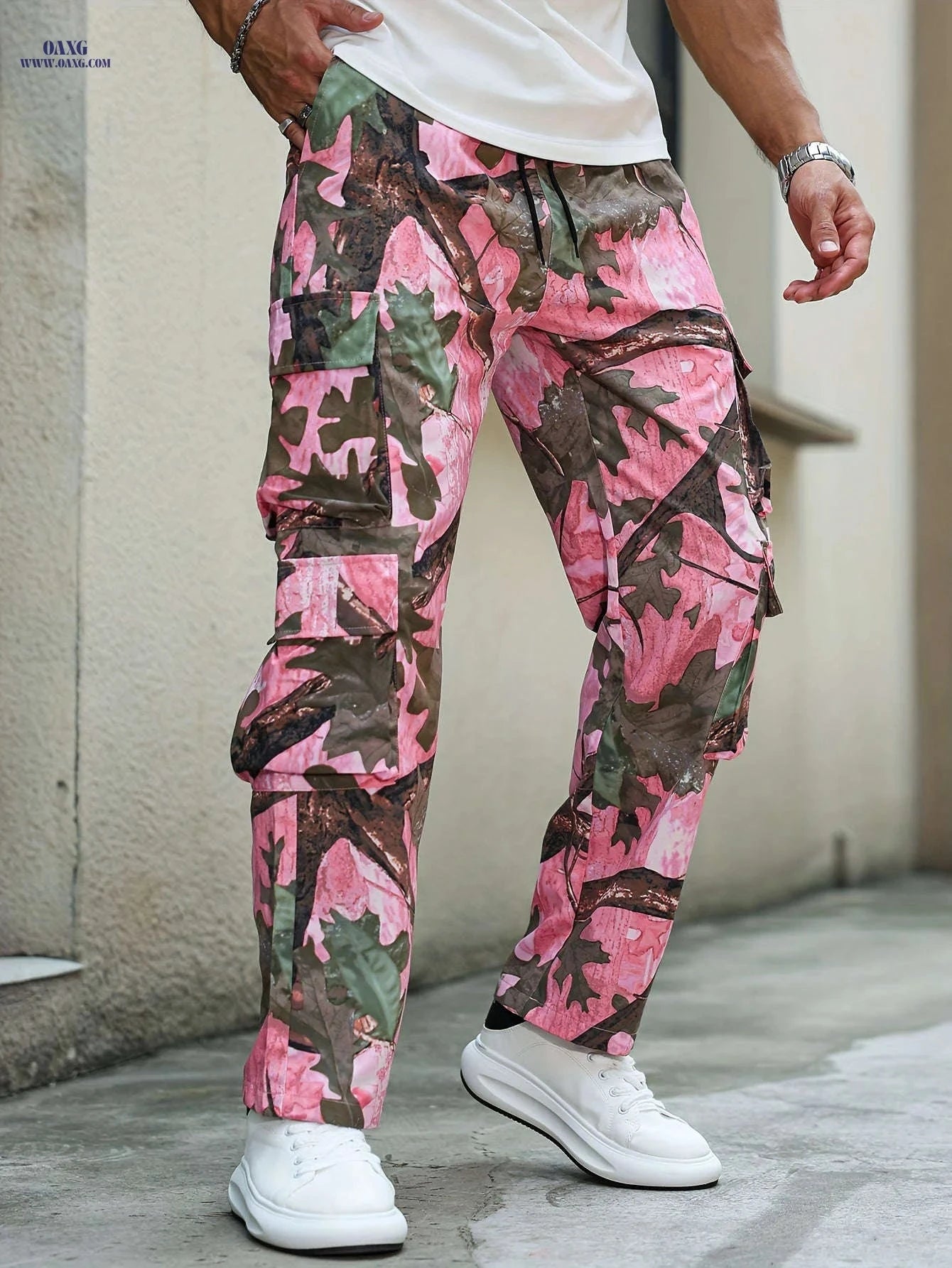 Men's Camouflage Cargo Pants - Casual Regular Fit with Pockets   OAXG 