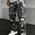 Men’s Camouflage Cargo Pants - Loose Fit, Multiple Pockets, All-Season   OAXG Grey Camouflage / S