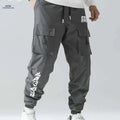 Men's Cargo Pants - Casual Loose Fit in Solid Color Polyester   OAXG 