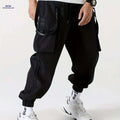 Men's Cargo Pants - Casual Solid Color, All-Season Polyester Fit   OAXG Black / FR XS