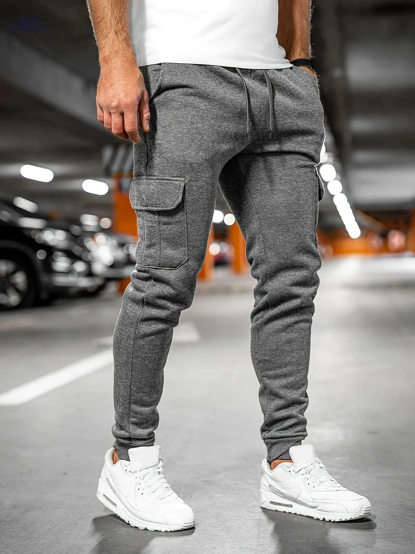 Men’s Cargo Pants - Fleece-Lined, Tapered, and Durable Drawstring Design   OAXG 