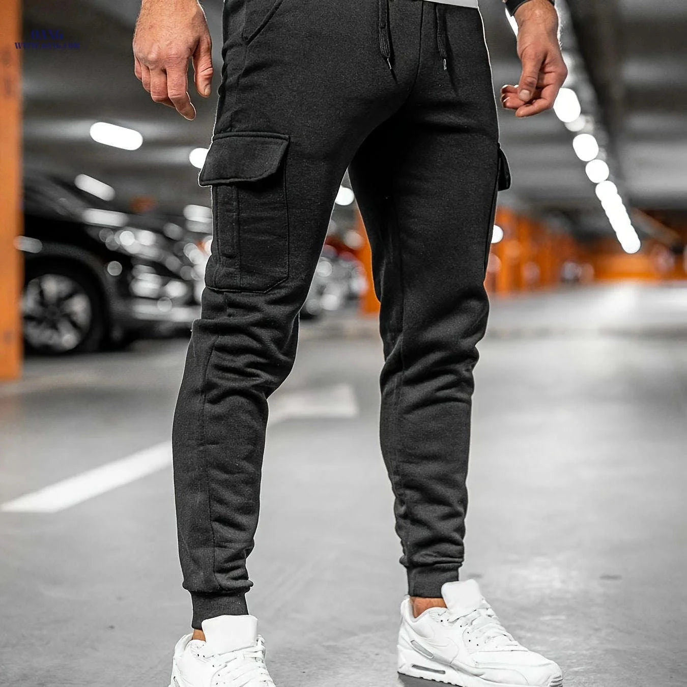 Men’s Cargo Pants - Fleece-Lined, Tapered, and Durable Drawstring Design   OAXG Light Grey / FR S