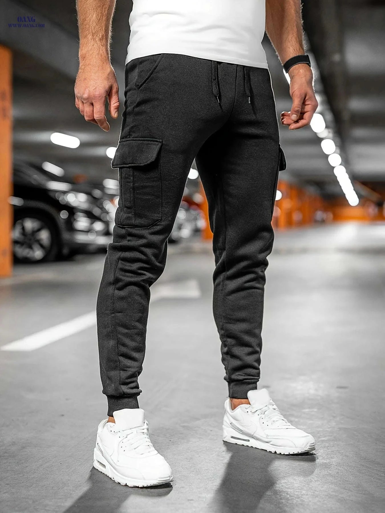 Men’s Cargo Pants - Fleece-Lined, Tapered, and Durable Drawstring Design   OAXG 