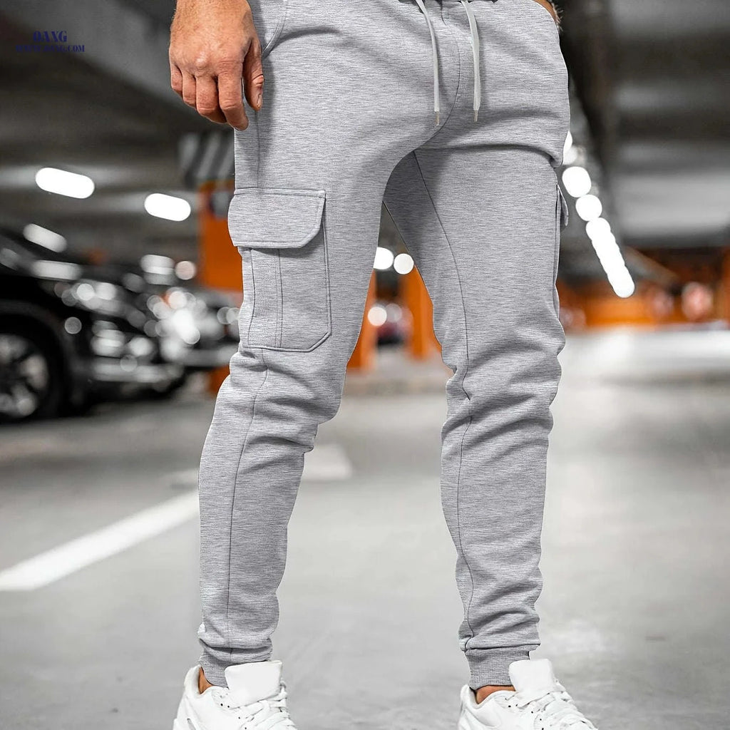 Men’s Cargo Pants - Fleece-Lined, Tapered, and Durable Drawstring Design   OAXG 