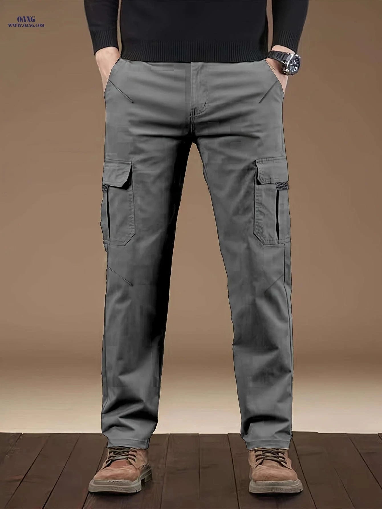 Men's Cargo Pants & Joggers - Regular Fit, Drawstring Waist Style   OAXG Black / FR S