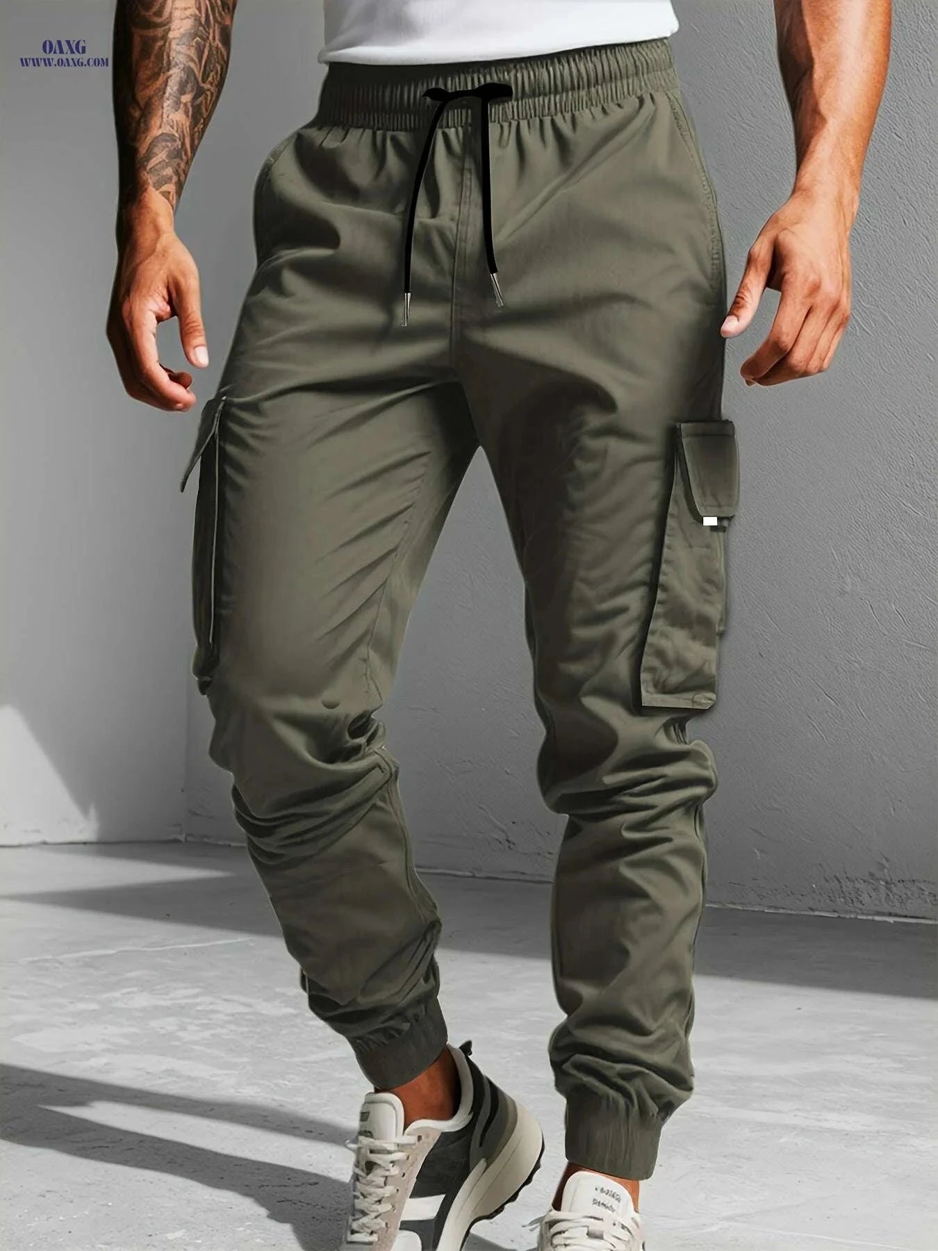 Men's Cargo Pants - Non-Stretch Utility Trousers for Work & Casual   OAXG 