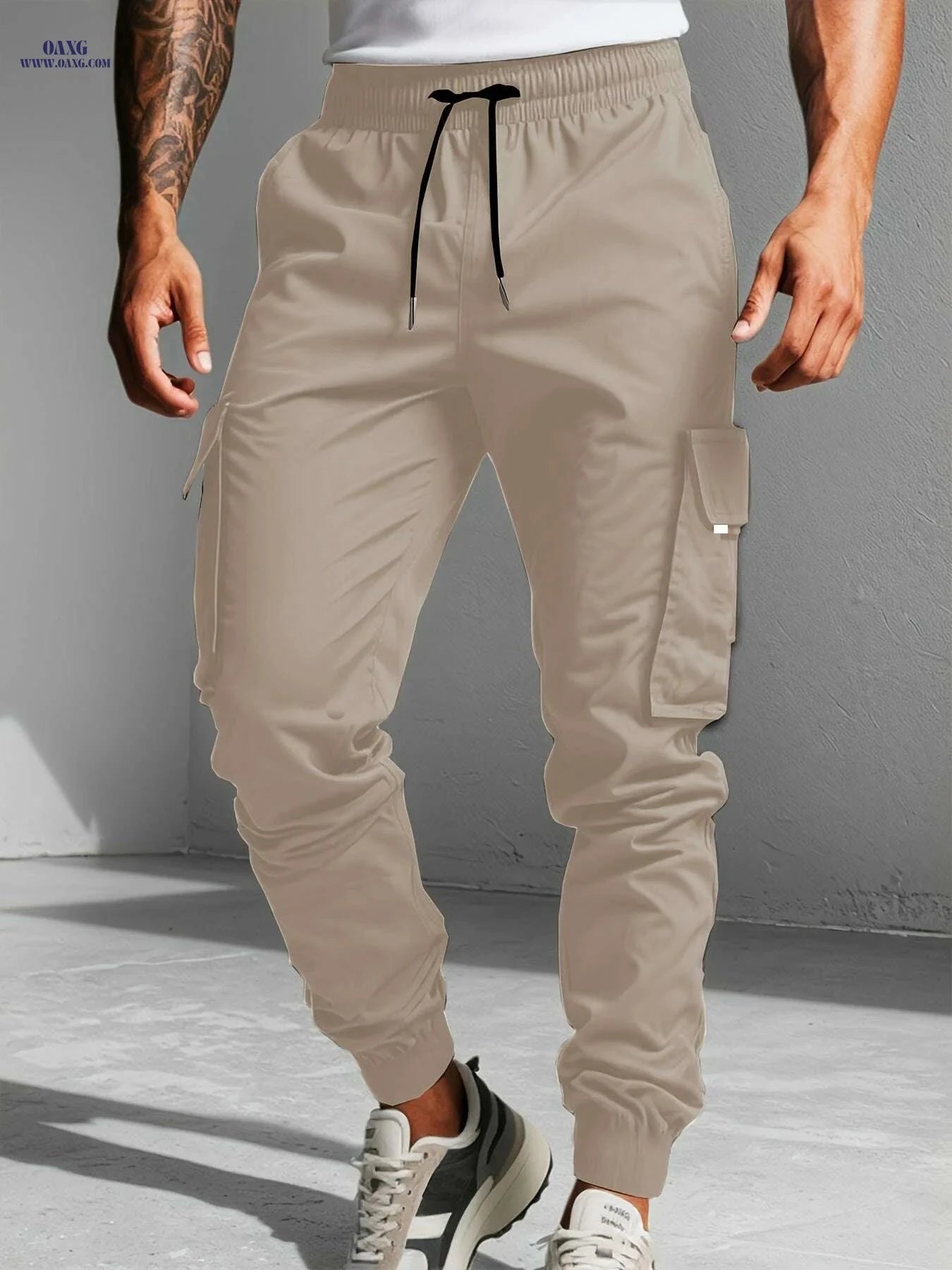 Men's Cargo Pants - Non-Stretch Utility Trousers for Work & Casual   OAXG 