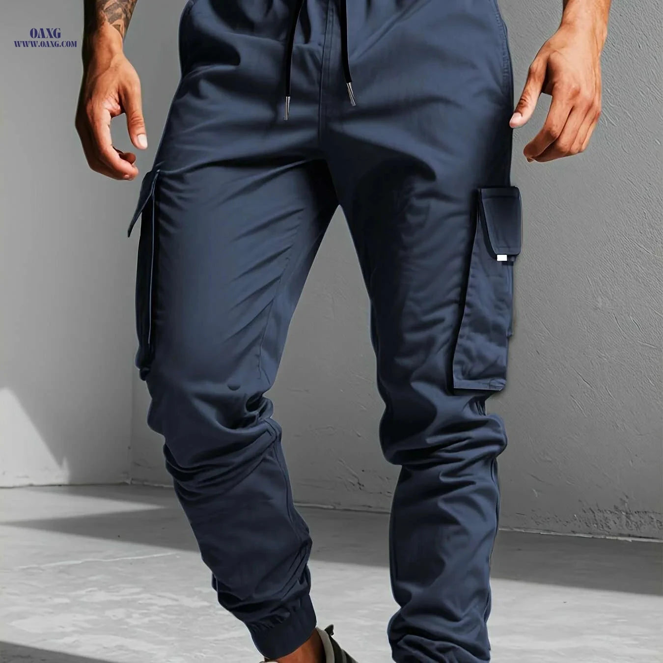 Men's Cargo Pants - Non-Stretch Utility Trousers for Work & Casual   OAXG 