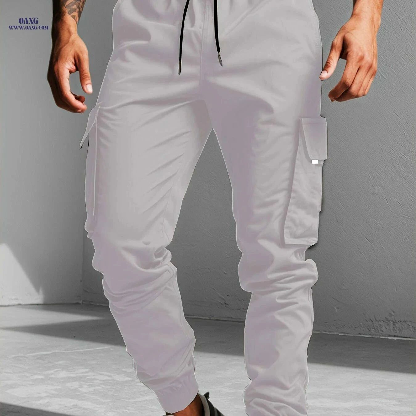 Men's Cargo Pants - Non-Stretch Utility Trousers for Work & Casual   OAXG Black / XS