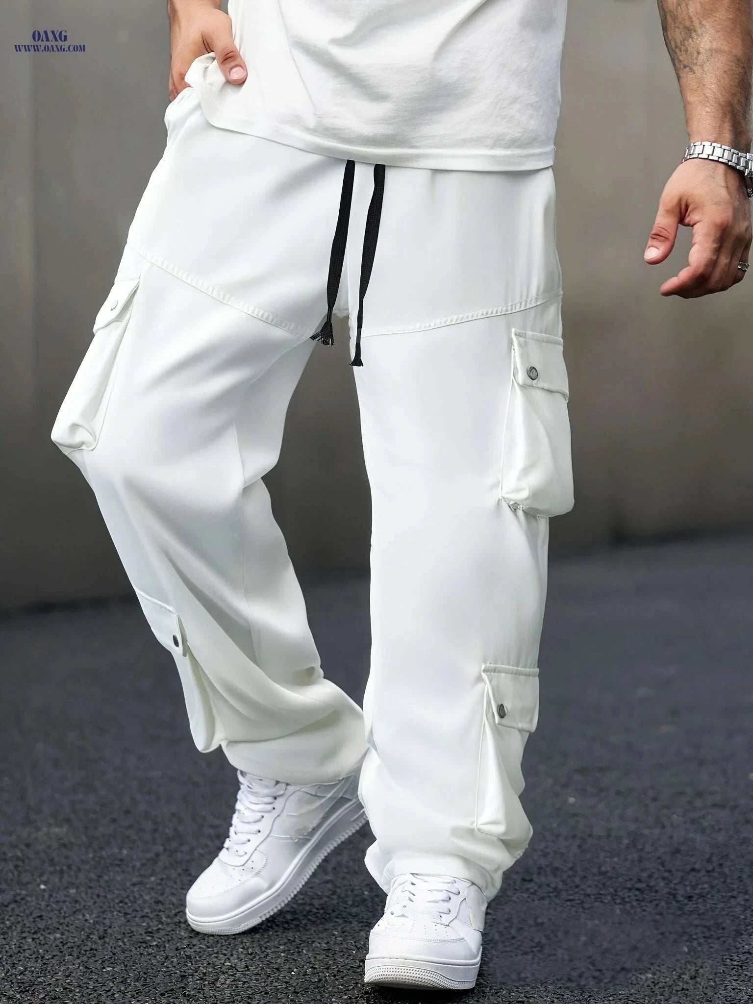 Men's Cargo Pants - Relaxed Fit Multi-Pocket Casual Workwear   OAXG 