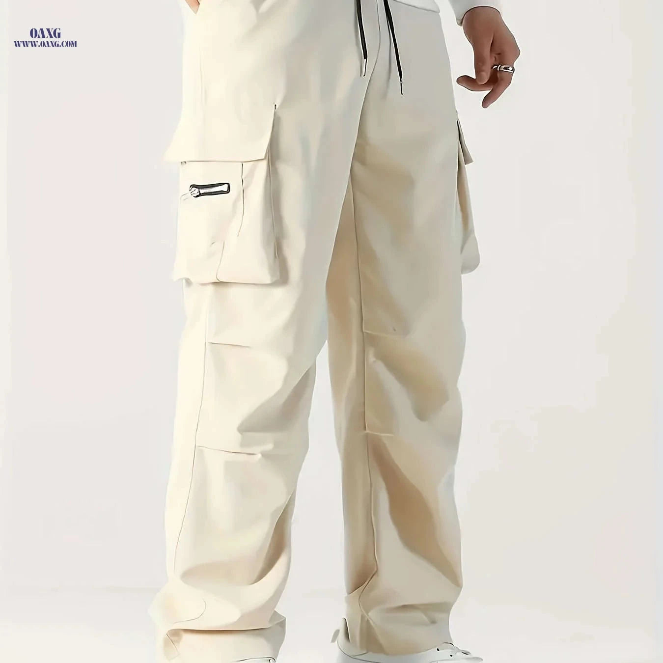 Men's Cargo Pants - Stylish Relaxed Fit with Multiple Pockets   OAXG Black / FR S