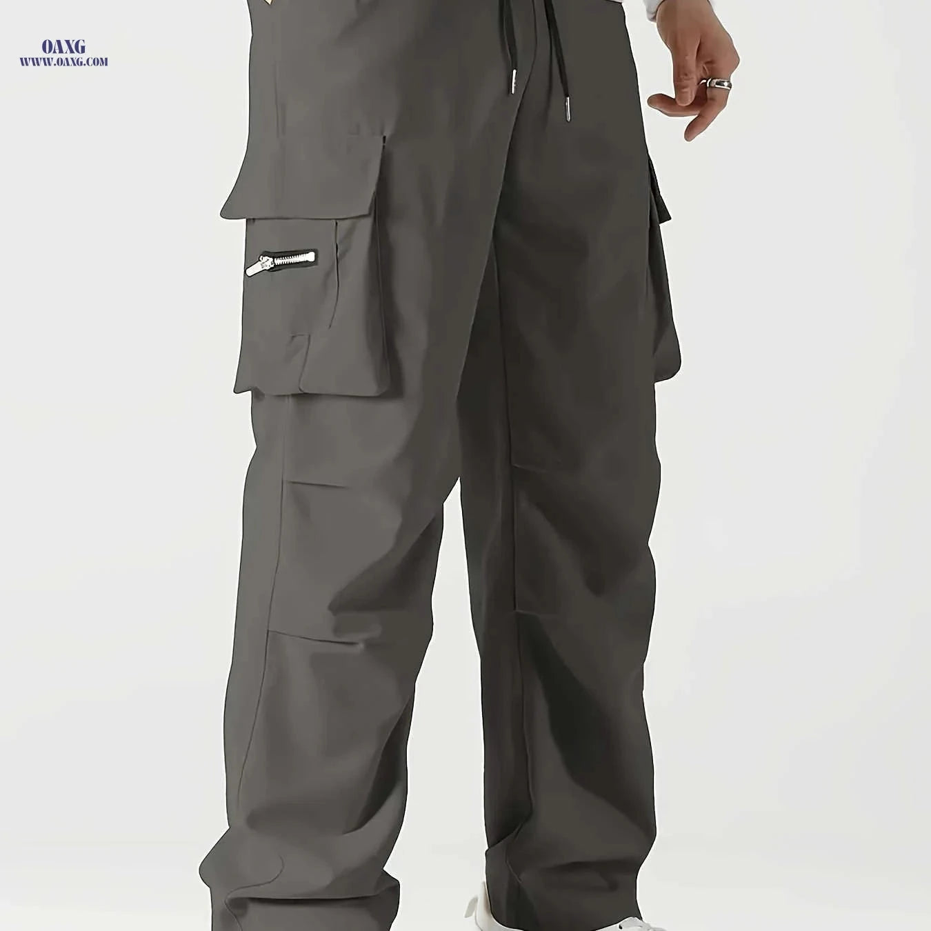 Men's Cargo Pants - Stylish Relaxed Fit with Multiple Pockets   OAXG Black / FR S