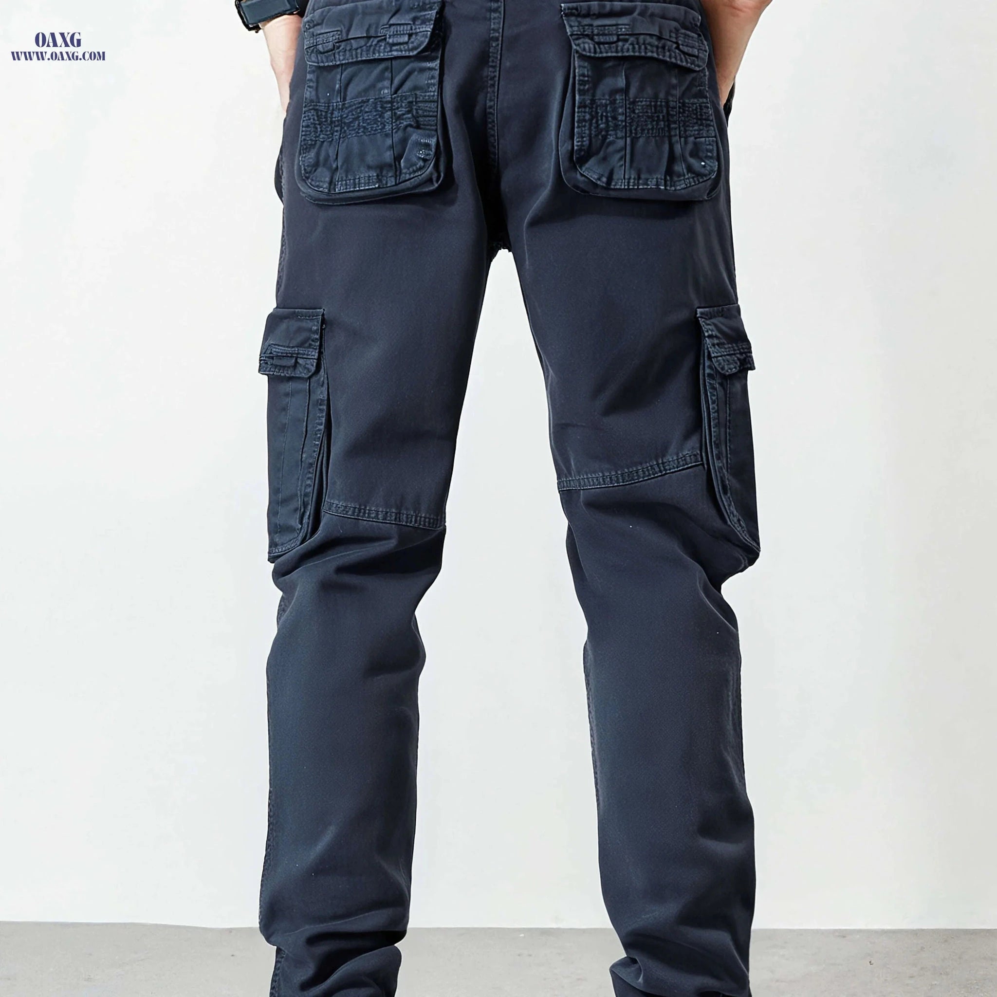 Men's Cargo Trousers - Cotton, Regular Fit, All-Season Style   OAXG 