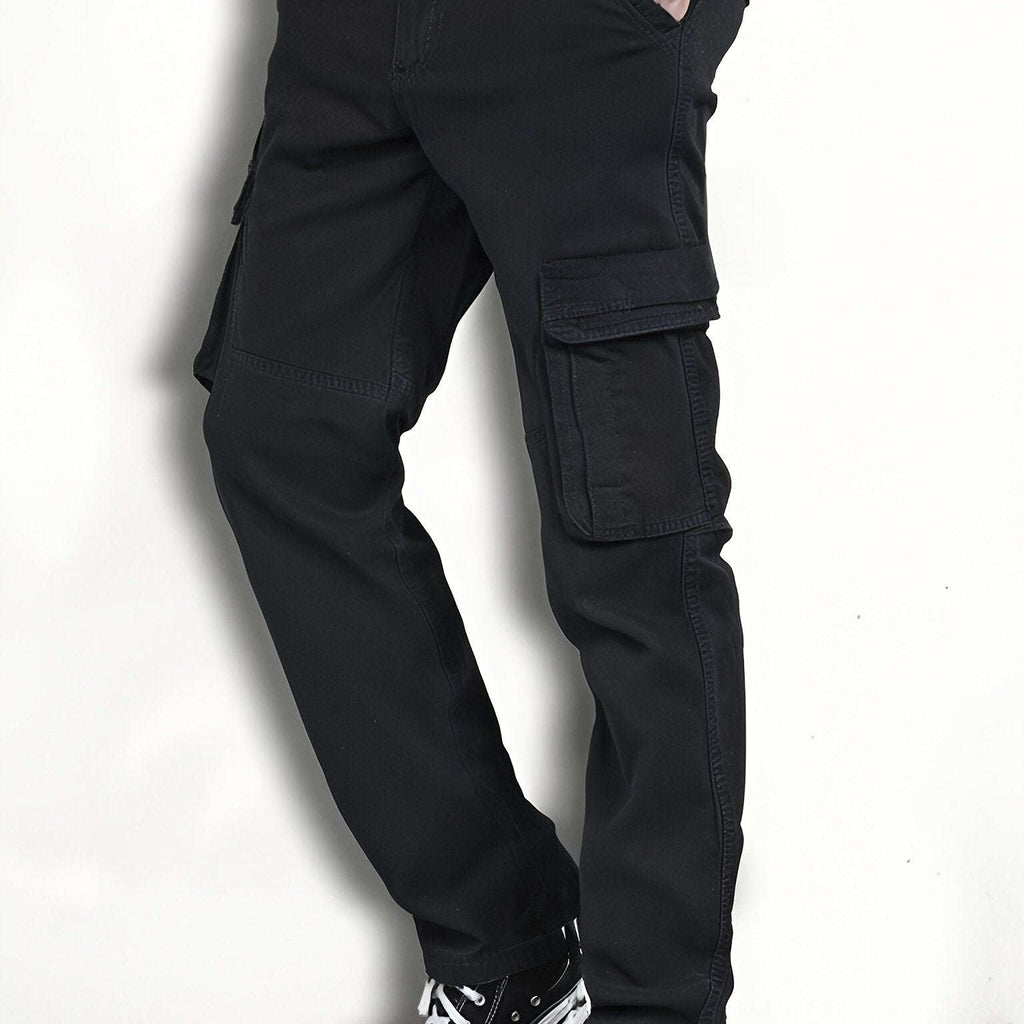 Men's Cargo Trousers - Cotton, Regular Fit, All-Season Style   OAXG 