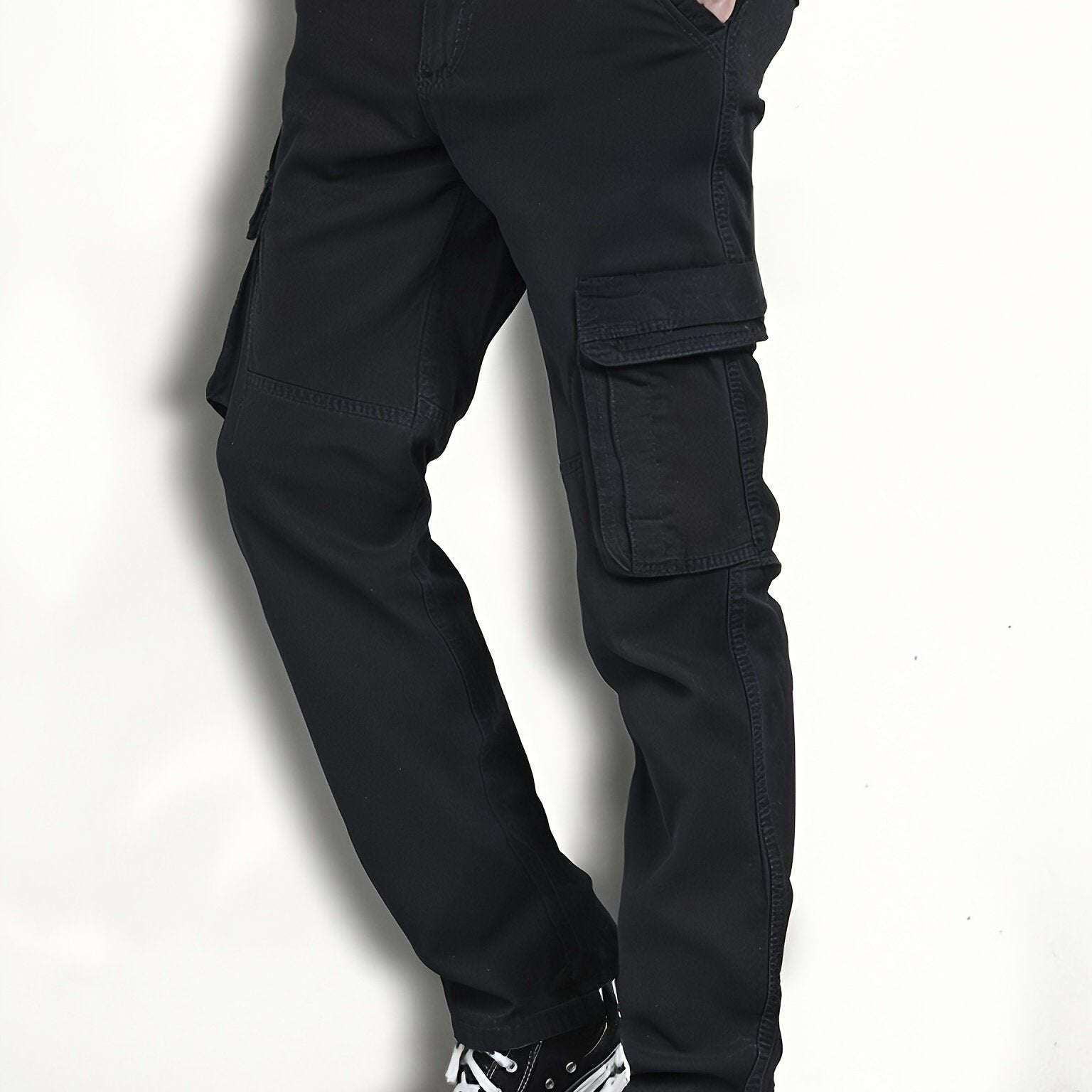 Men's Cargo Trousers - Cotton, Regular Fit, All-Season Style   OAXG 