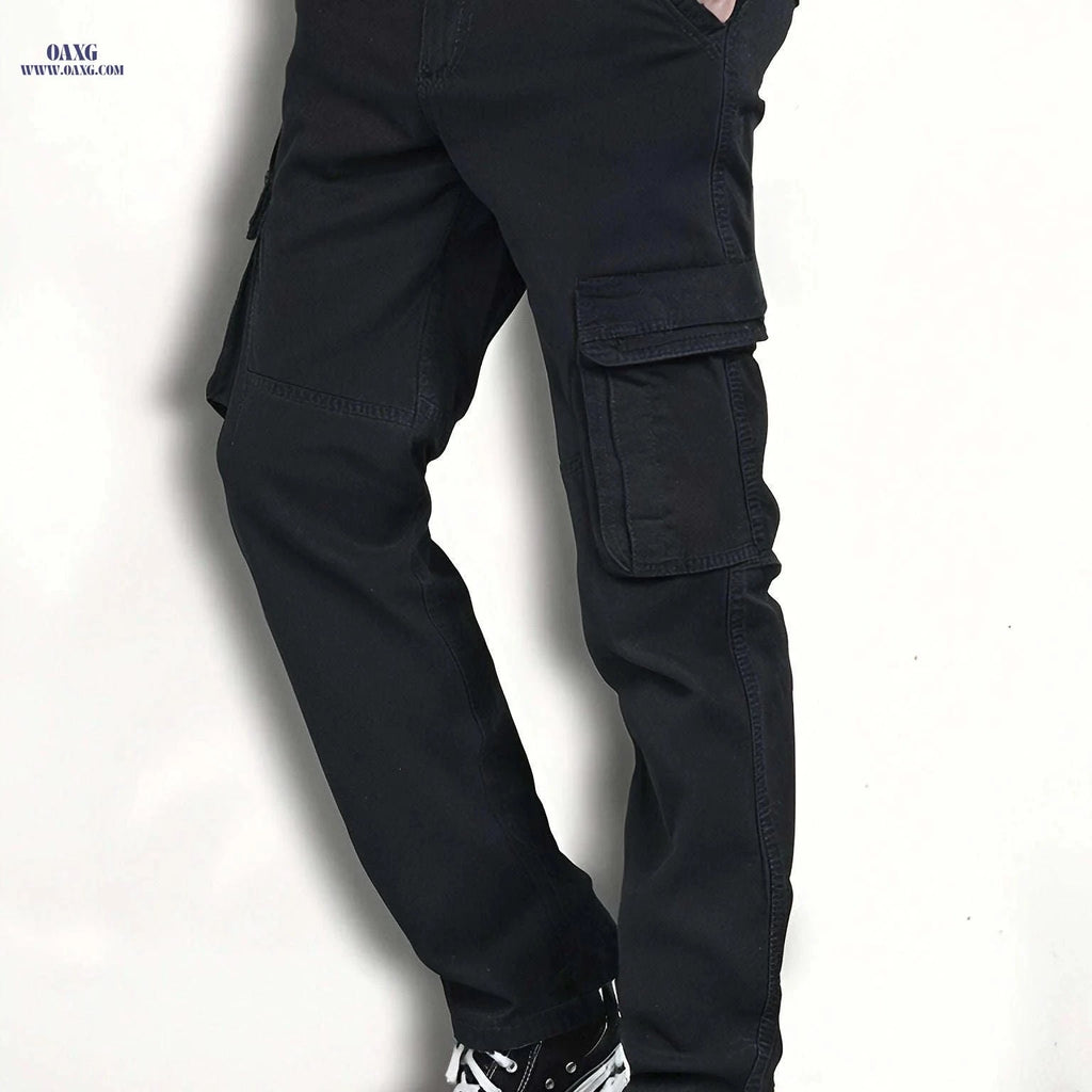 Men's Cargo Trousers - Cotton, Regular Fit, All-Season Style   OAXG 