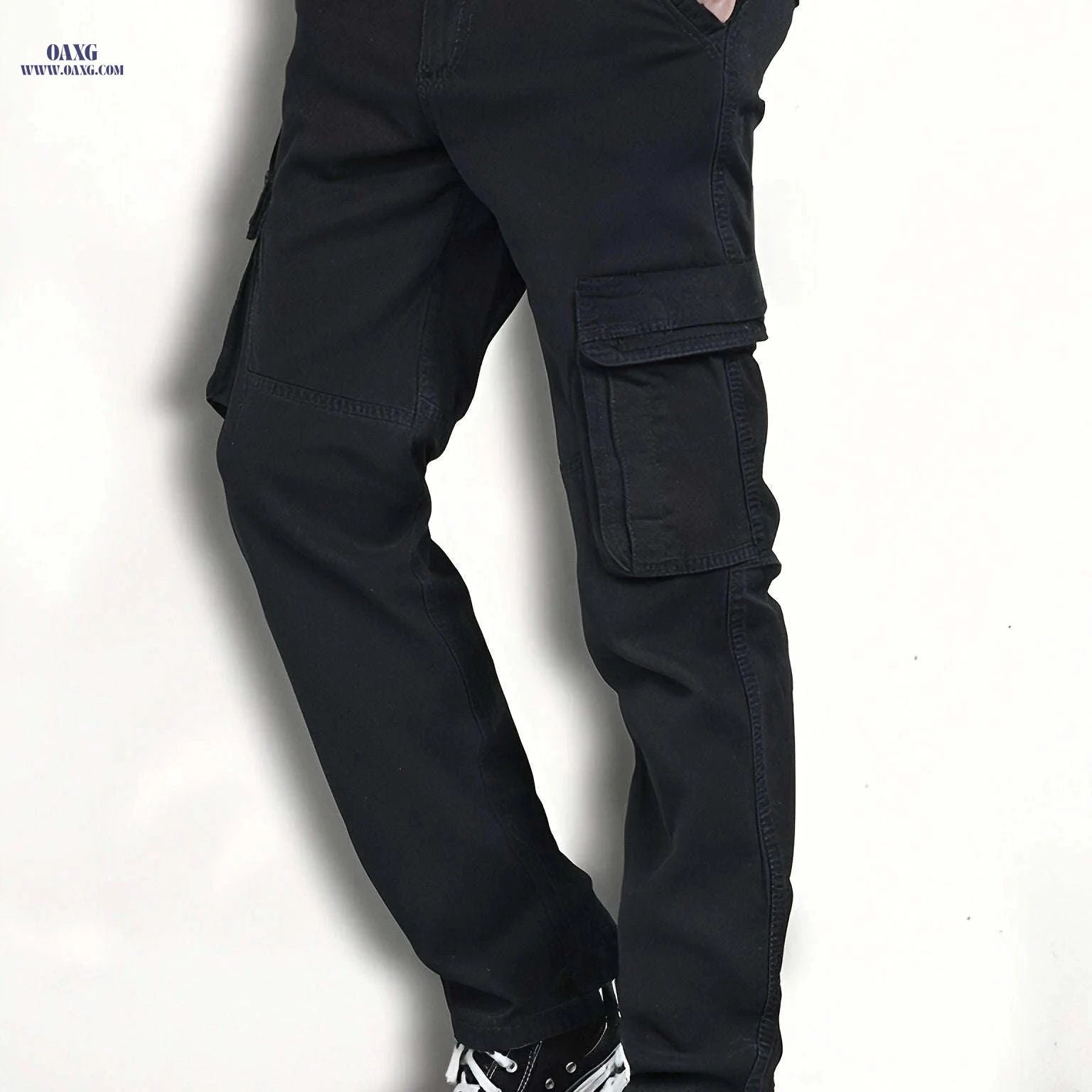 Men's Cargo Trousers - Cotton, Regular Fit, All-Season Style   OAXG 