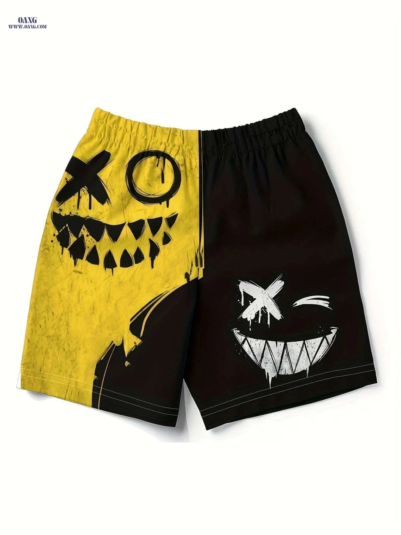 Men's Cartoon Graphic Beach Shorts - Quick-Dry, Adjustable Waist   OAXG Mixed Color / S