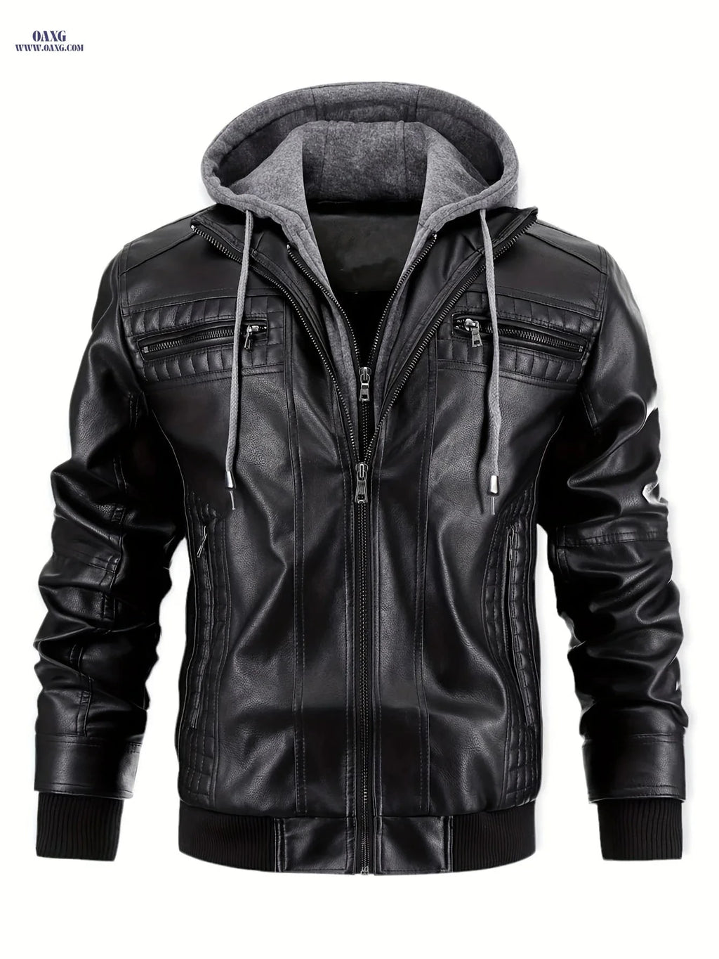 Men's Casual 2-in-1 Jacket - Stylish Bomber & Biker with Pockets   OAXG 