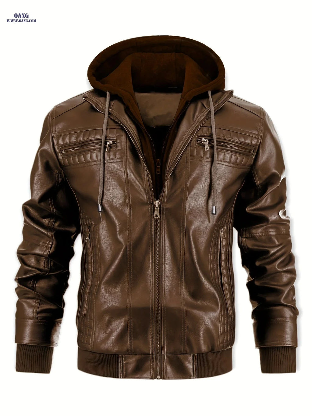 Men's Casual 2-in-1 Jacket - Stylish Bomber & Biker with Pockets   OAXG 