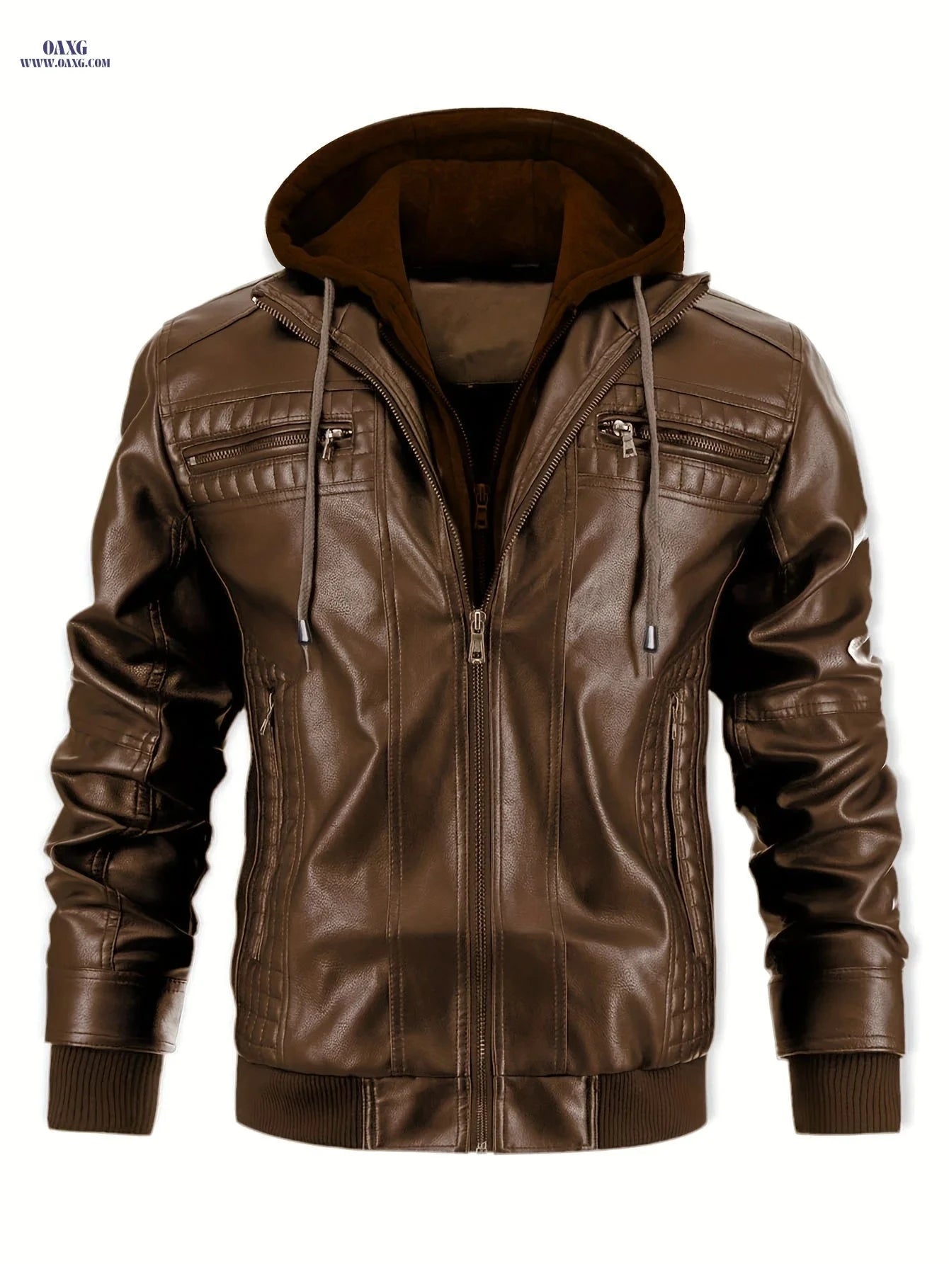Men's Casual 2-in-1 Jacket - Stylish Bomber & Biker with Pockets   OAXG 