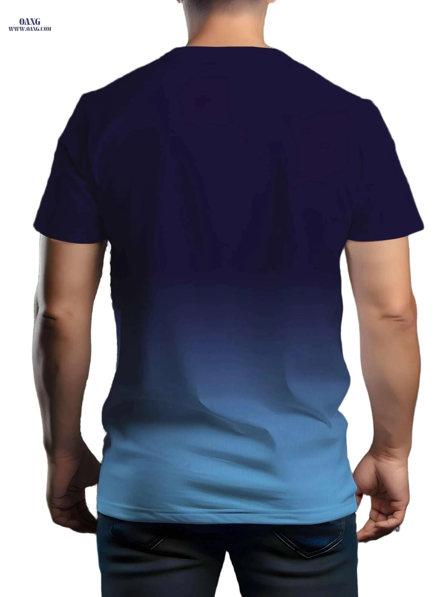 Men's Casual 3D Print "I Need Beer" T-Shirt - Blue to Black Gradient   OAXG Sea Blue / S