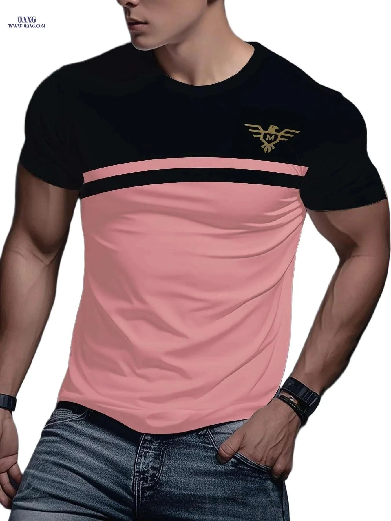 Men's Casual 3D Print T-Shirt - Comfortable Polyester Short Sleeve   OAXG 