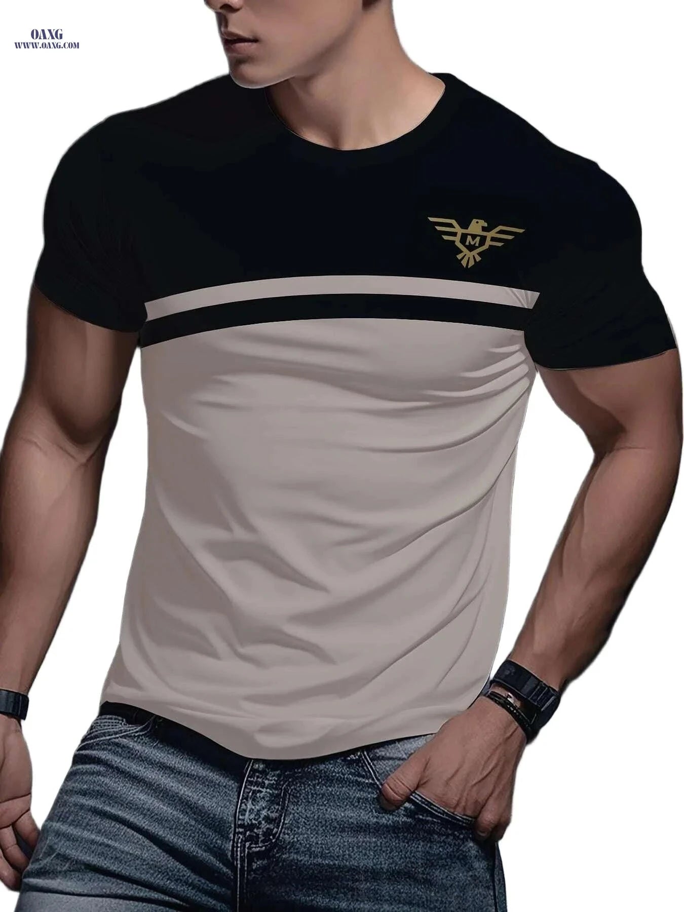 Men's Casual 3D Print T-Shirt - Comfortable Polyester Short Sleeve   OAXG 
