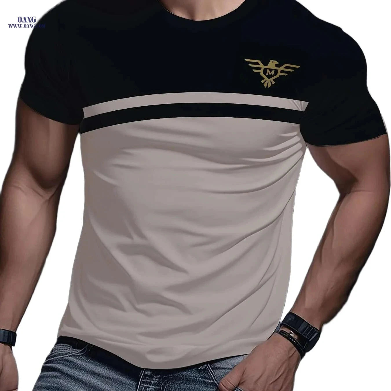 Men's Casual 3D Print T-Shirt - Comfortable Polyester Short Sleeve   OAXG 