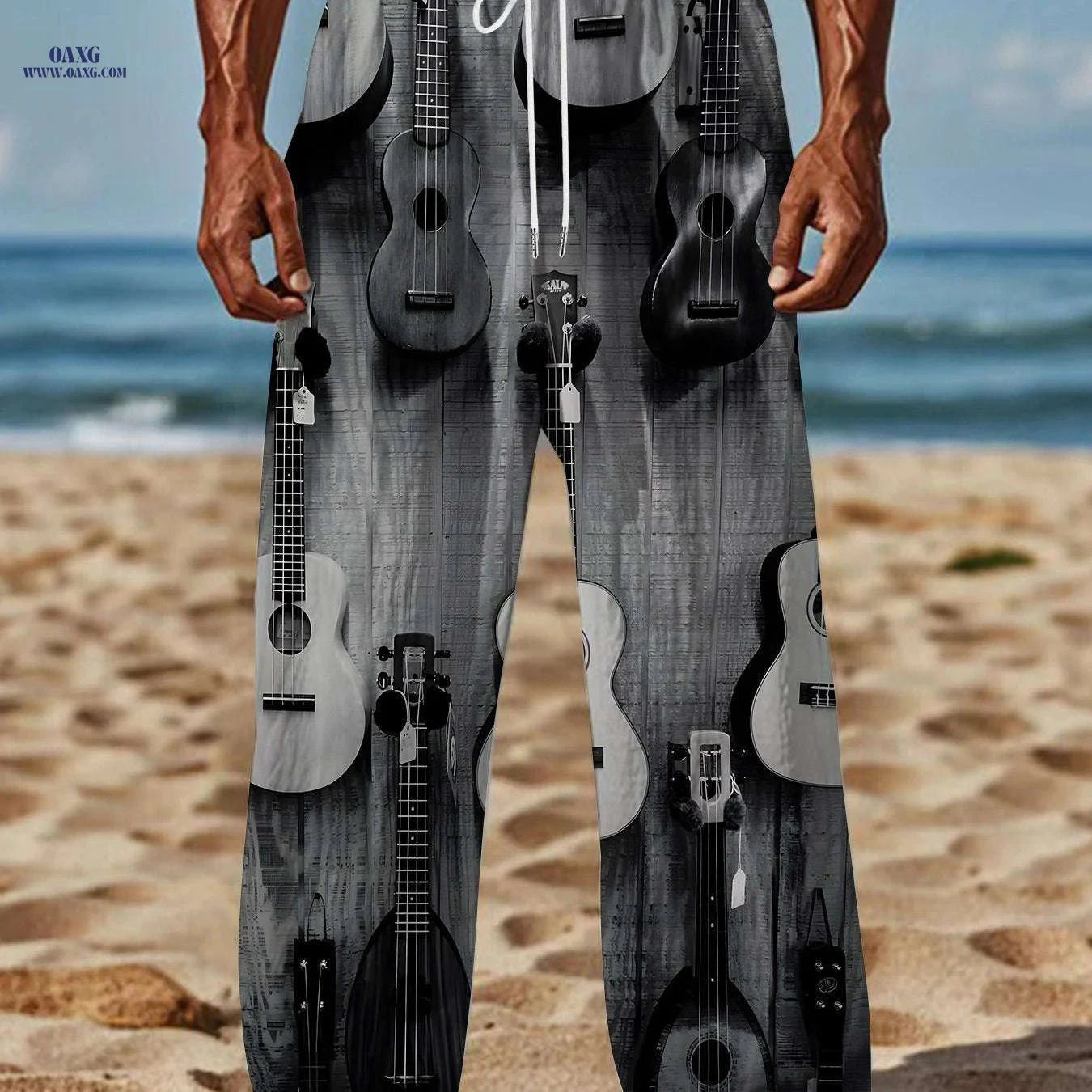 Men's Casual 3D Printed Straight Pants - Loose Fit Summer Style   OAXG 