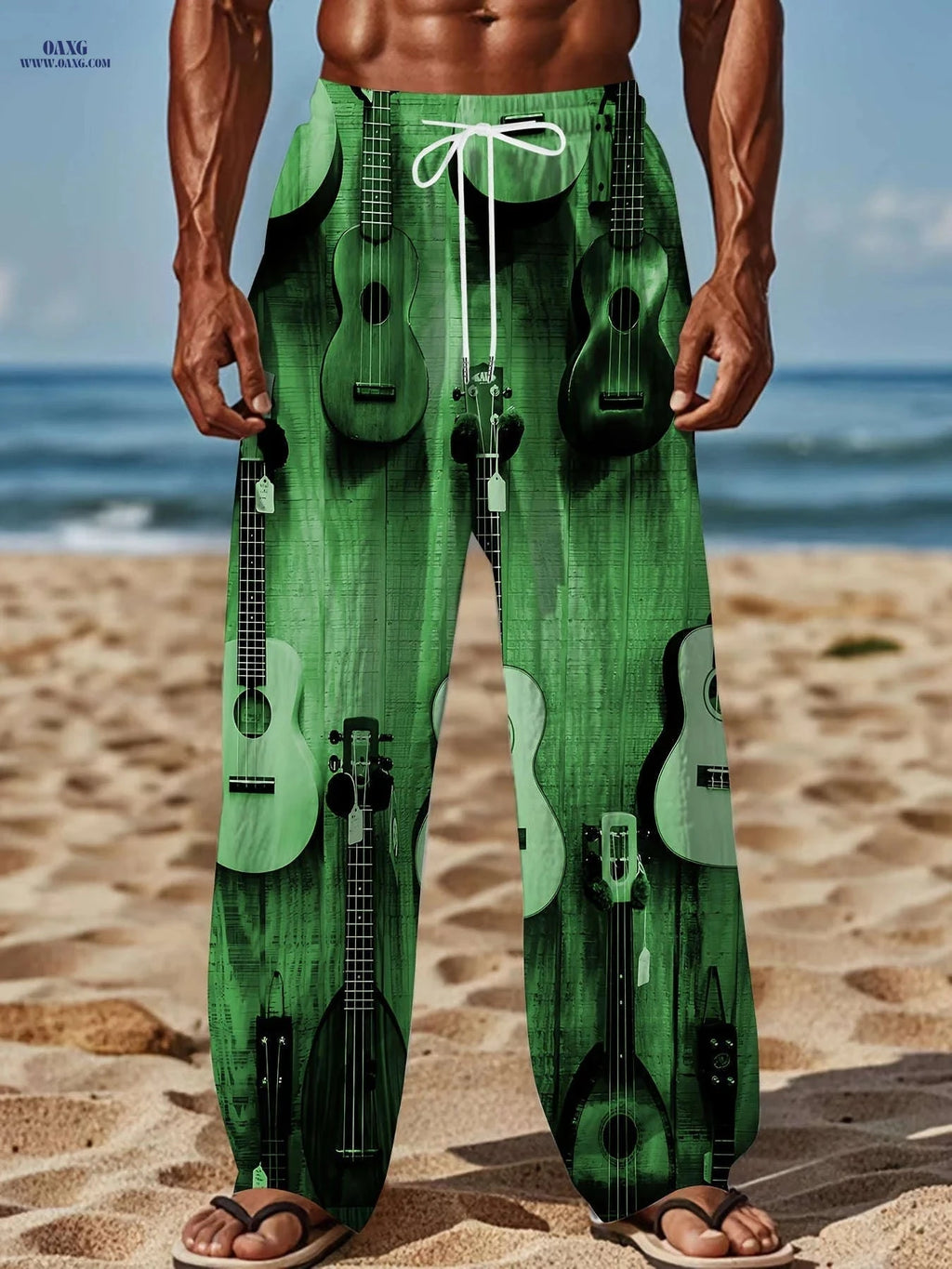 Men's Casual 3D Printed Straight Pants - Loose Fit Summer Style   OAXG 