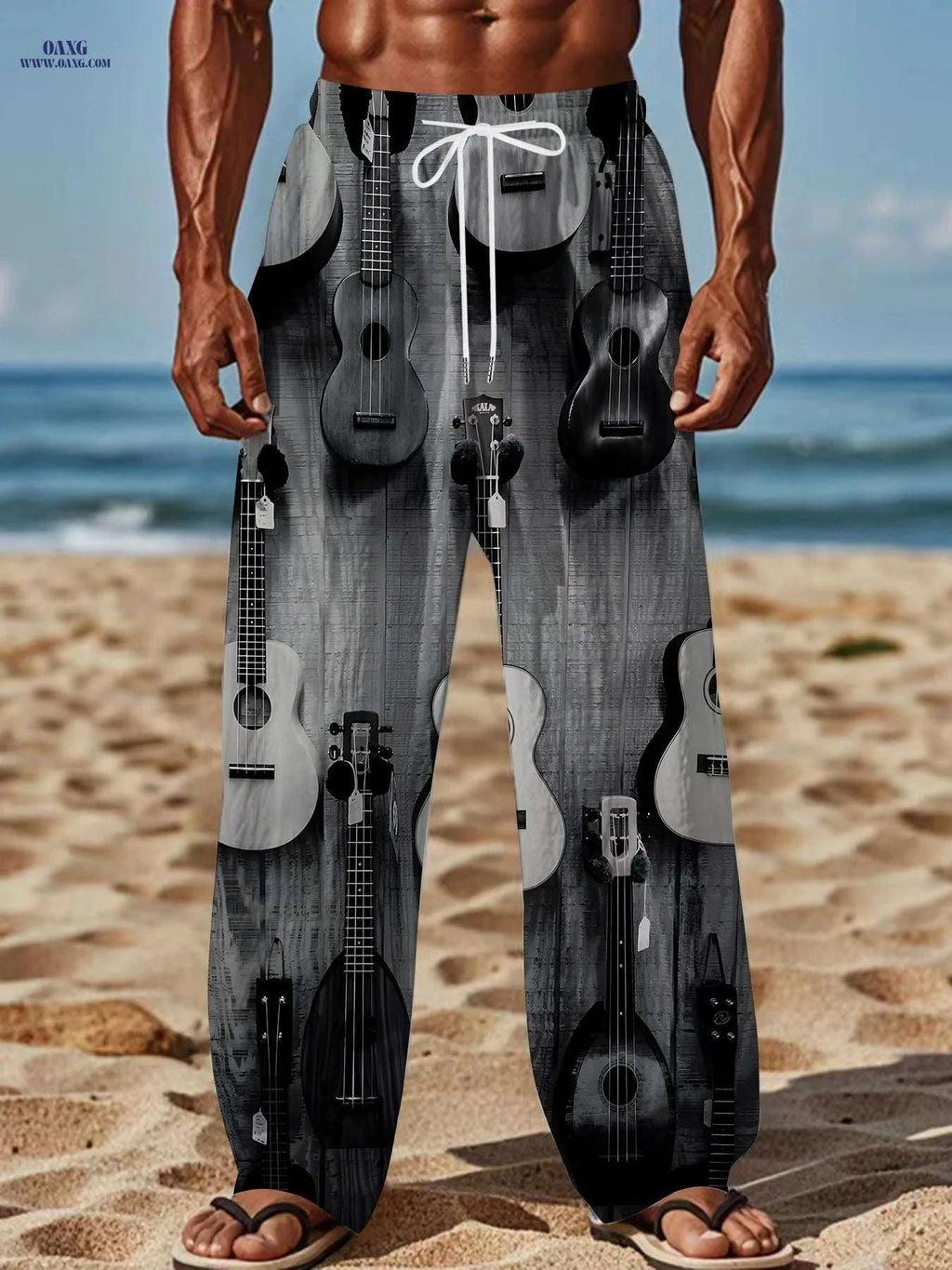 Men's Casual 3D Printed Straight Pants - Loose Fit Summer Style   OAXG Mixed Color / FR M