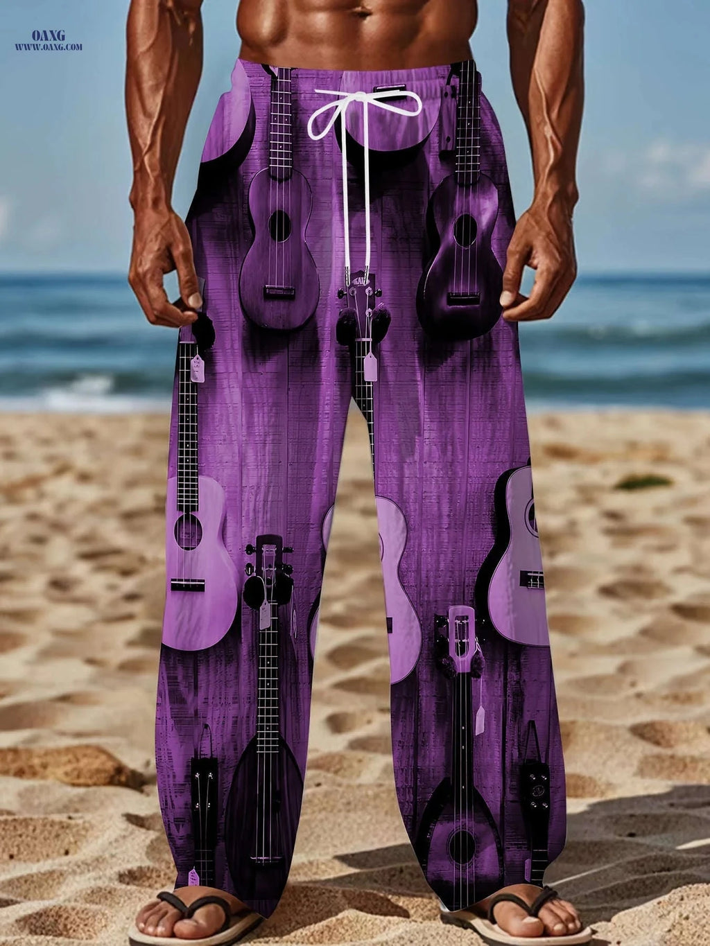 Men's Casual 3D Printed Straight Pants - Loose Fit Summer Style   OAXG Mixed Color / FR M