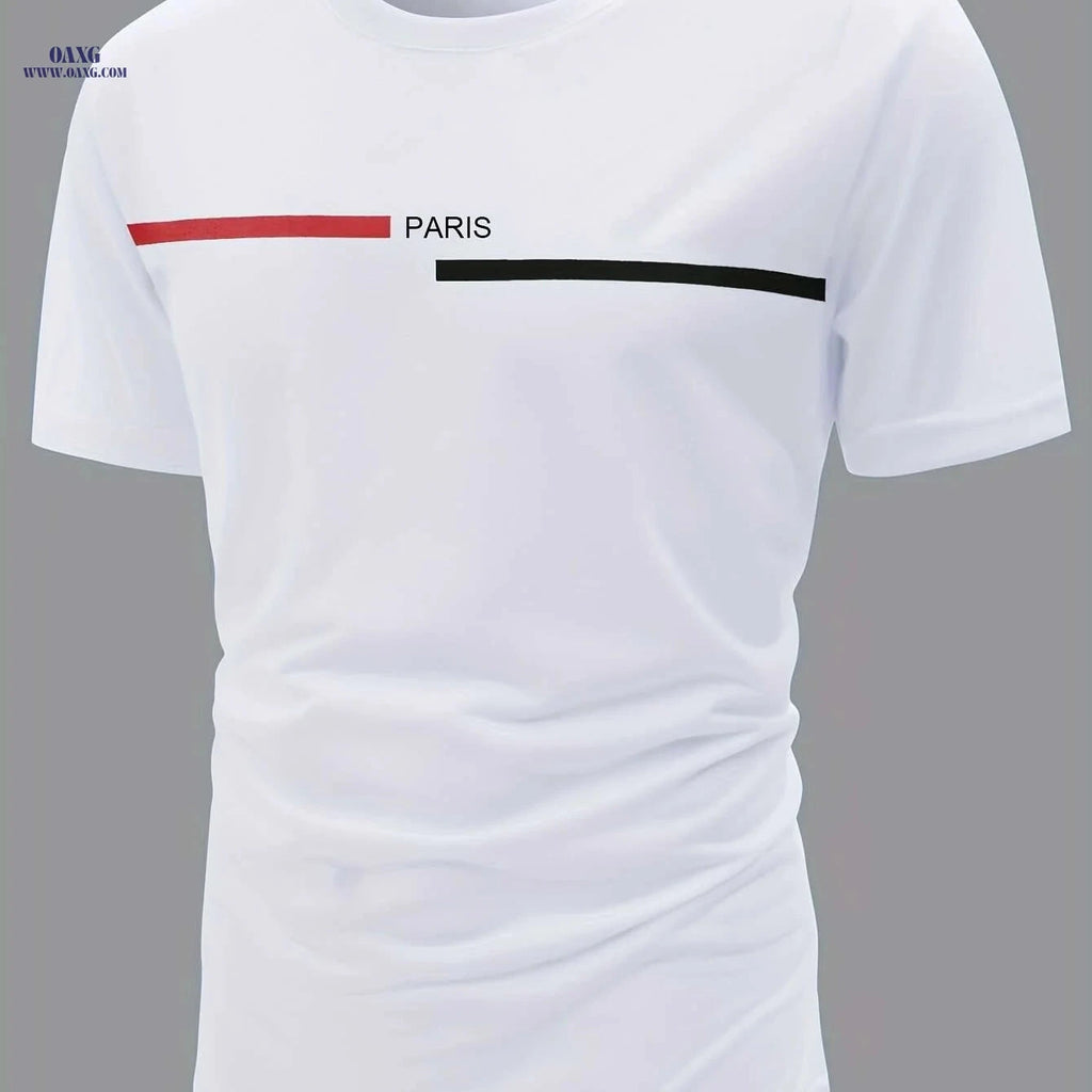 Men's Casual Alphabet Print Crew Neck T-Shirt - All-Season Style   OAXG 