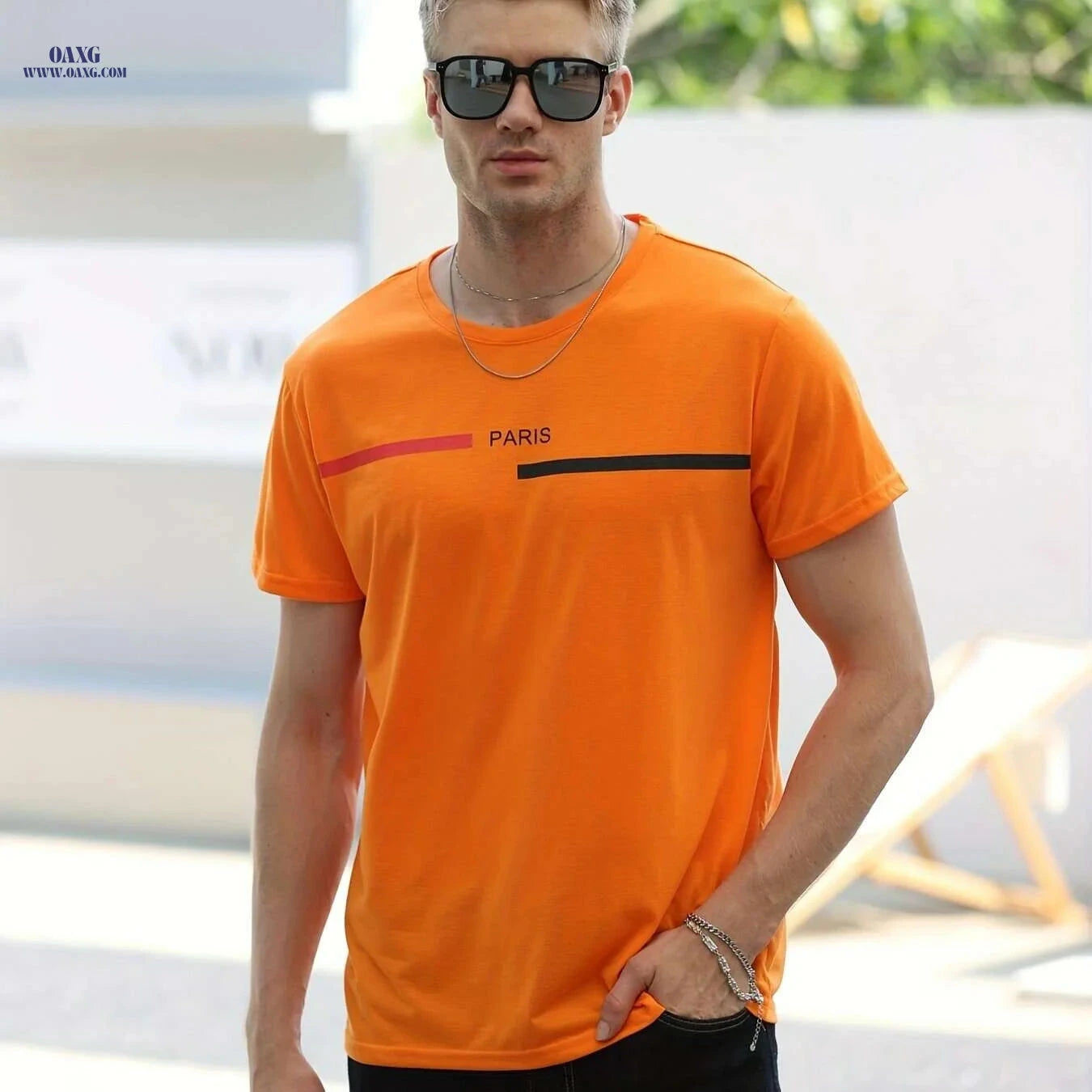 Men's Casual Alphabet Print Crew Neck T-Shirt - All-Season Style   OAXG White / S