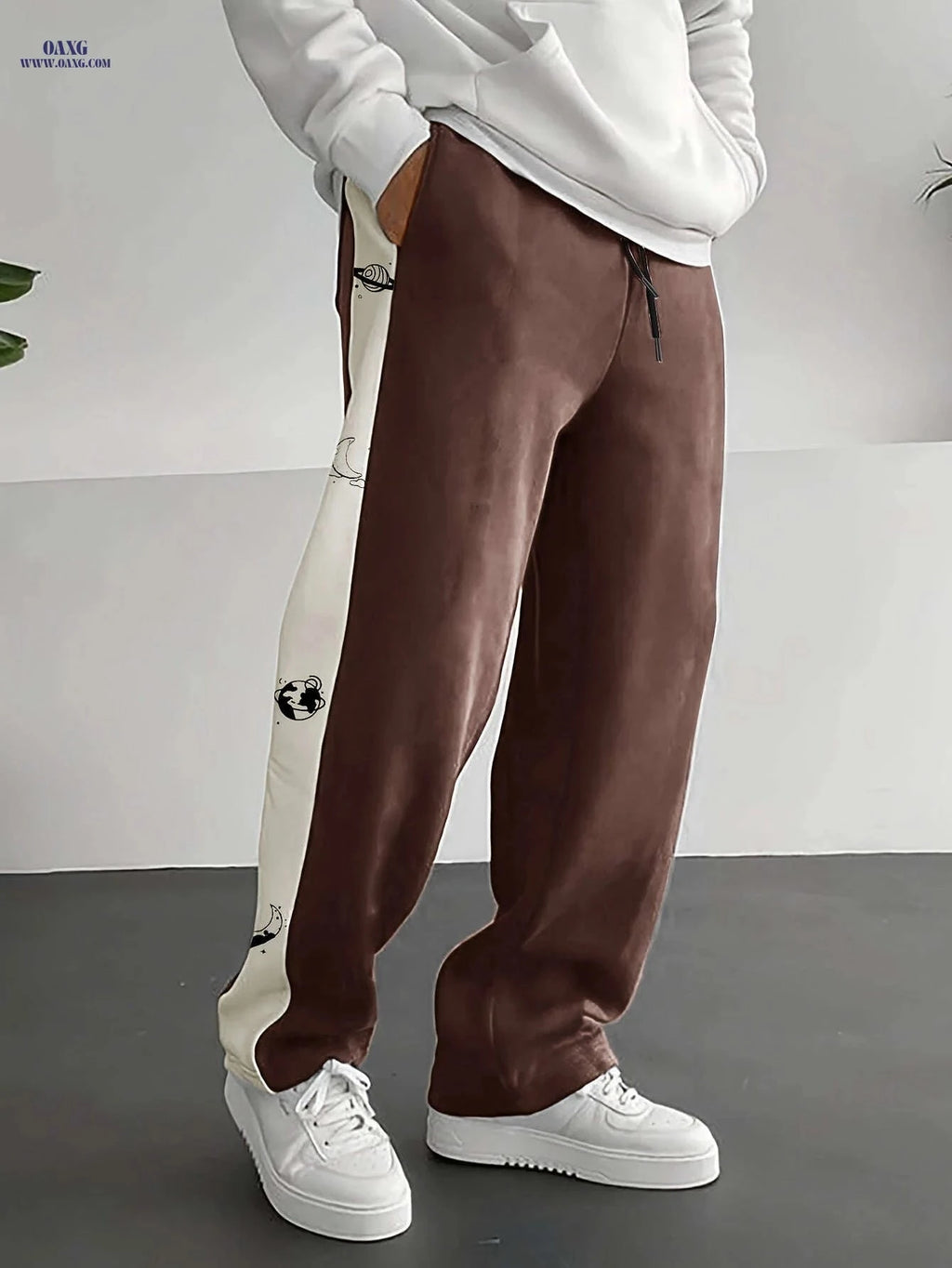 Men's Casual Ankle Pants - Adjustable Elastic Waistband, Slight Stretch   OAXG 