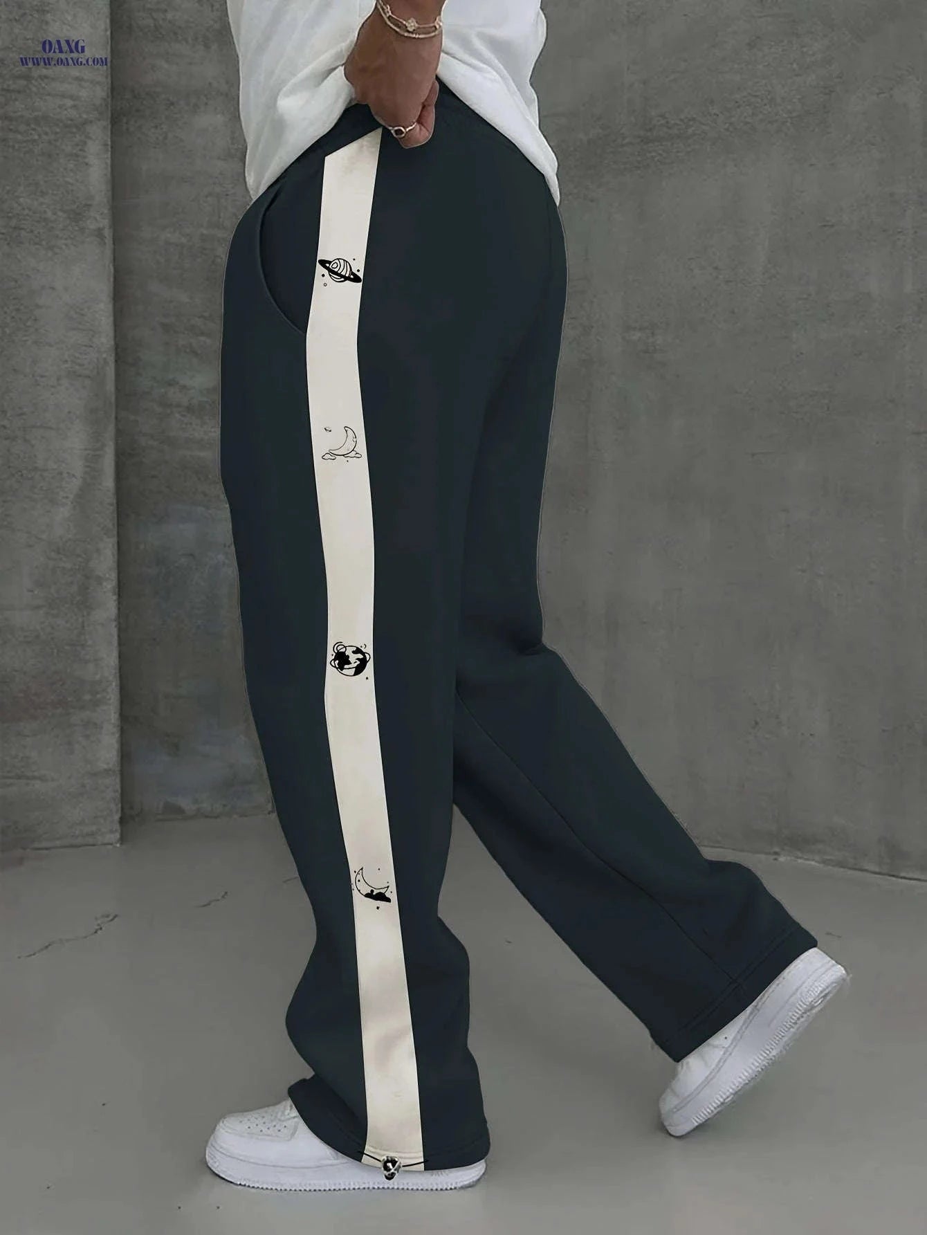 Men's Casual Ankle Pants - Adjustable Elastic Waistband, Slight Stretch   OAXG 